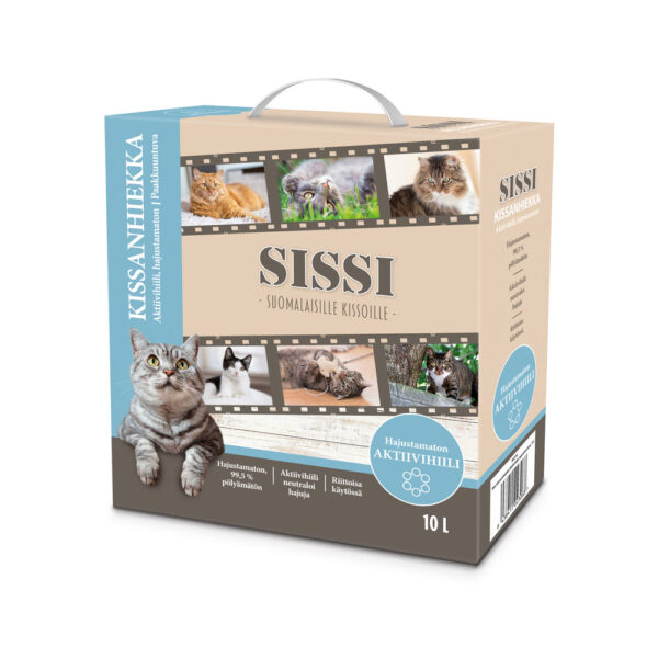 Sissi Aktiivihiili -kissanhiekka 10 litraa